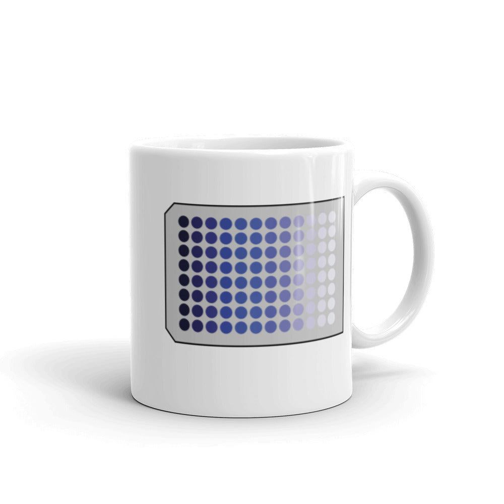 Biochemistry Mug - Serial Dilution in a 96-Well Plate (Blue)